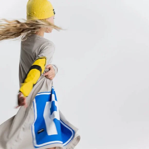 nununu way 360 dress girl's dress road signs printed 100% cotton - Picture 4 of 10